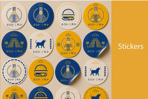 ستيكرات بهوية علامة مطعم من تصميم إيبرو